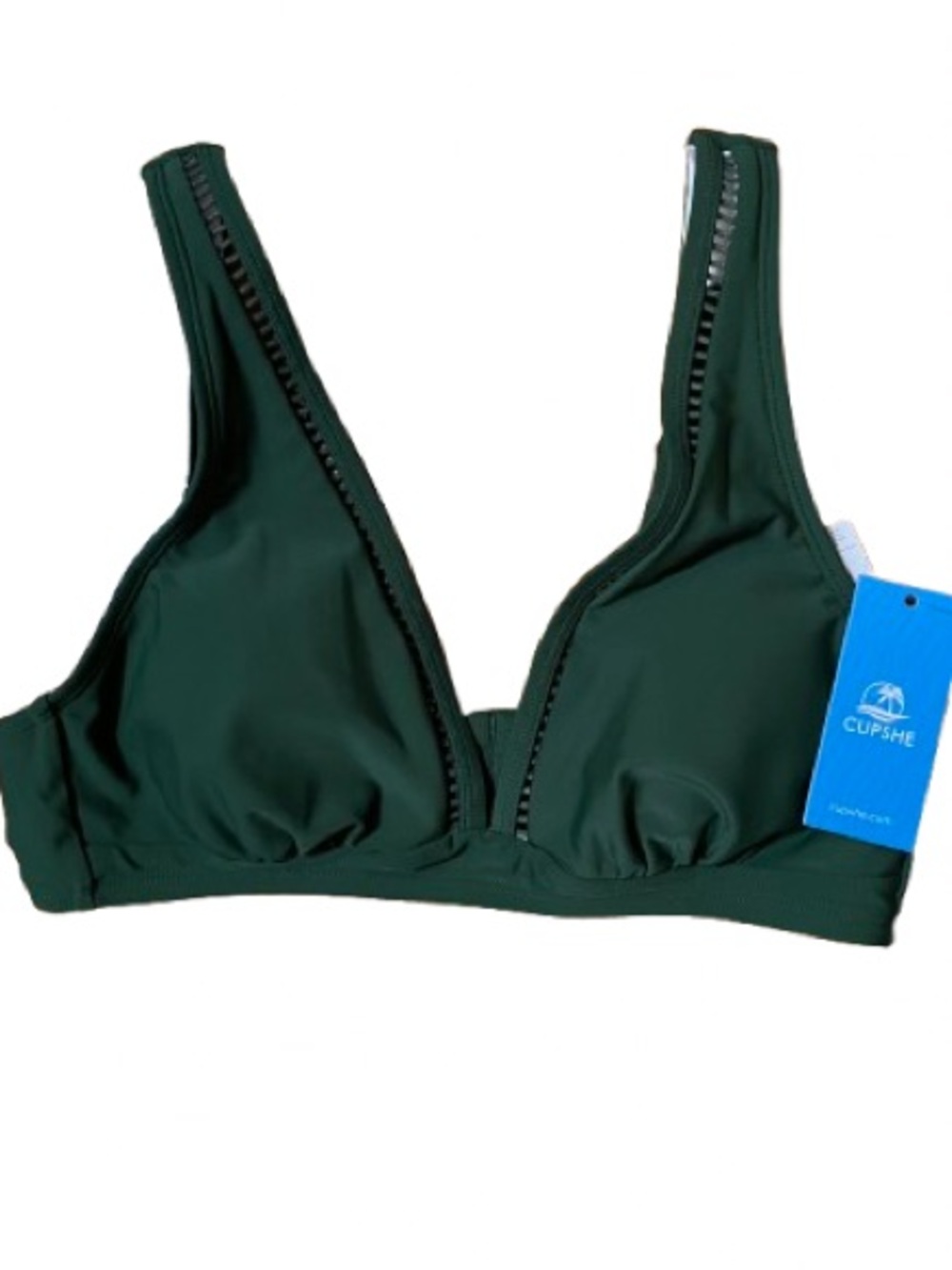 NWT Cupshe Forest Green Bikini Swim Top Size Small